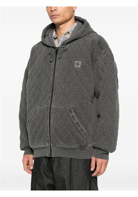 hooded vista quilted sweat jacket man black dyed CARHARTT WIP | I03566589.GD
